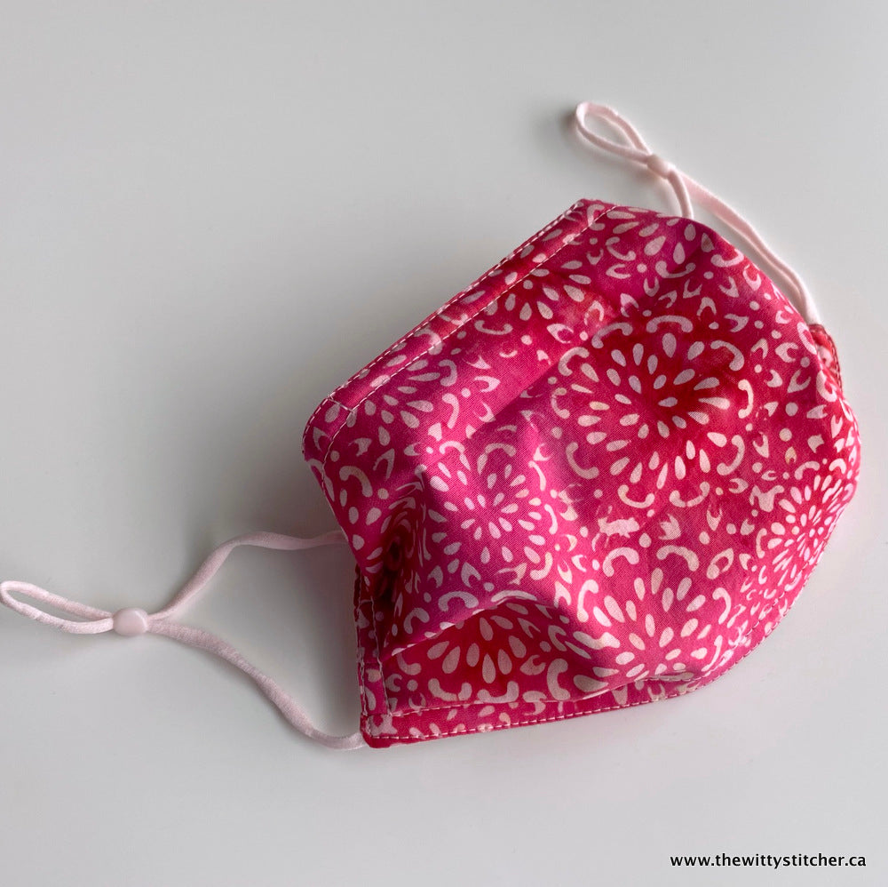 BATIK Cloth Face Mask - PINK GERANIUMS