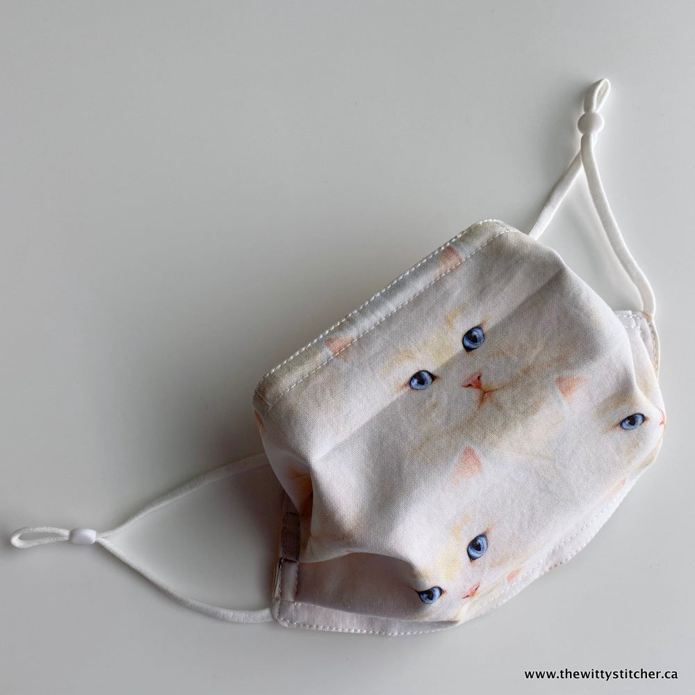 ANIMALS Cotton Face Mask - WHITE CATS
