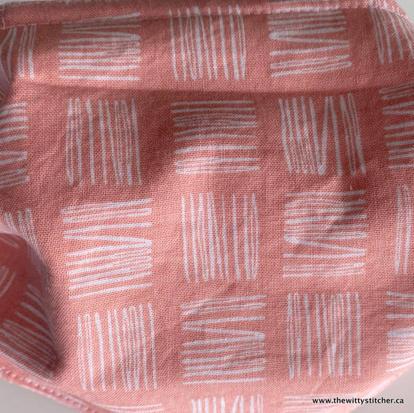 LAST CALL! Cotton Face Mask - PEACHY SQUARE SKETCH - ONLY 2 LEFT!