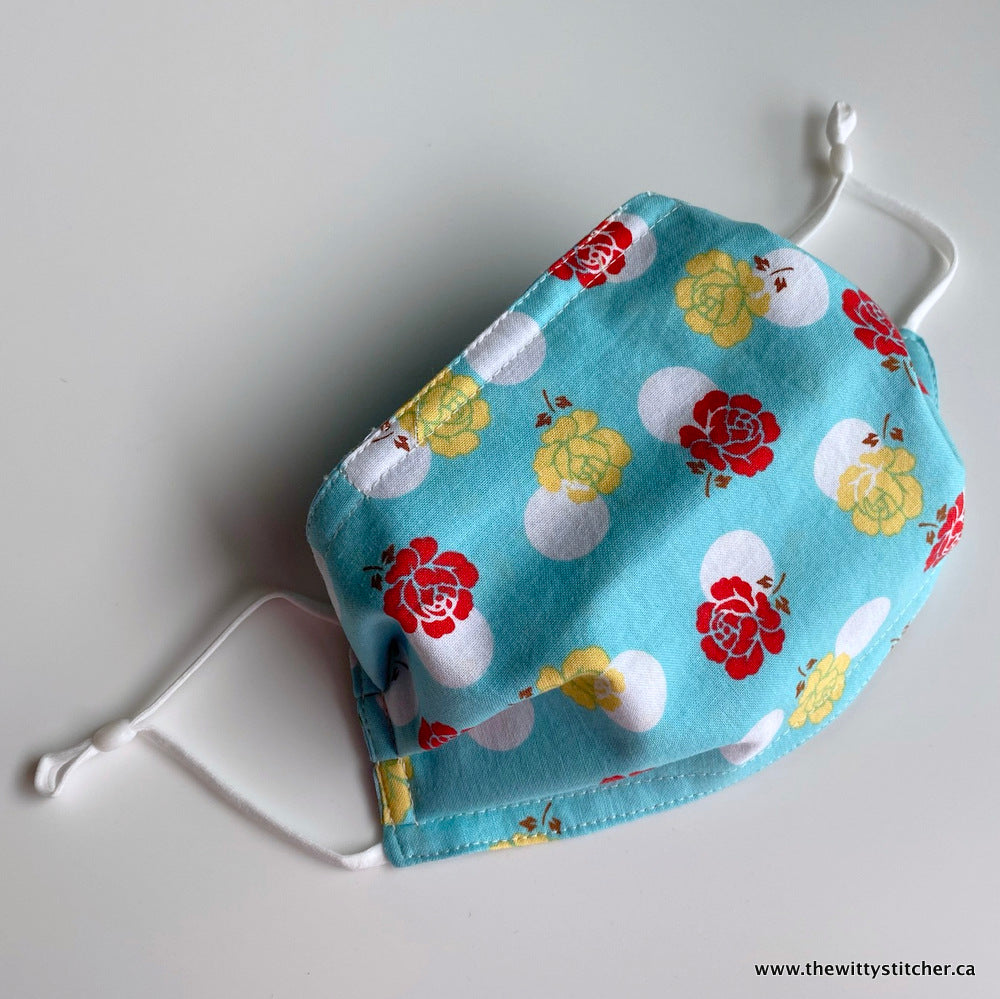 FLORAL Cotton Face Mask - RETRO ROSES