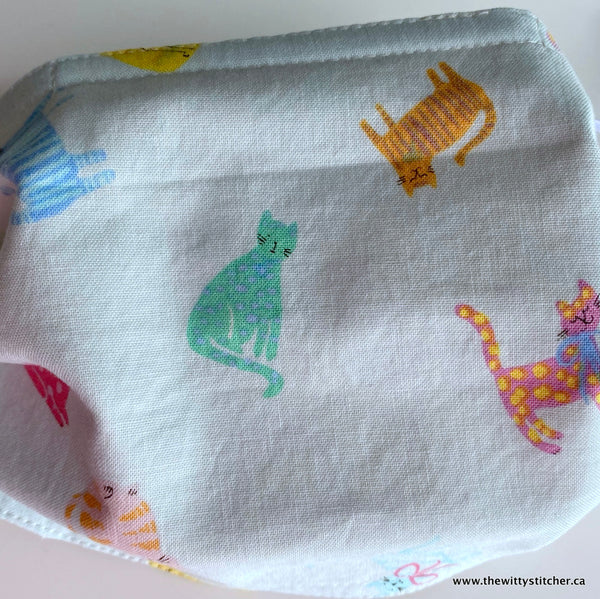 ANIMALS Cloth Face Mask - AQUA PRETTY KITTIES