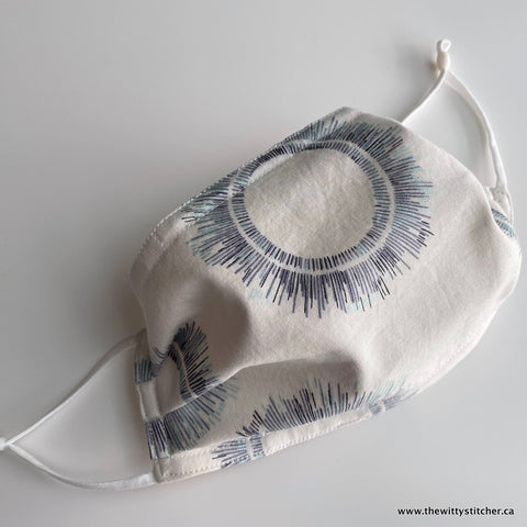 Cotton Face Mask - BLUE SOLAR DOTS