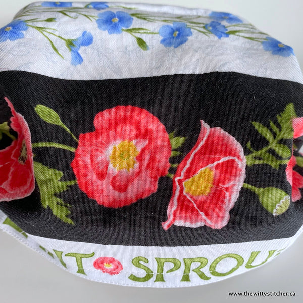 FLORAL Cotton Face Mask - POPPIES & HUMMINGBIRDS