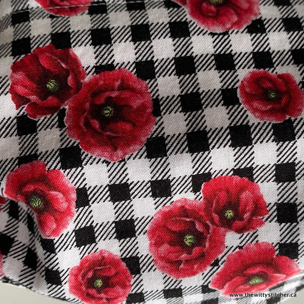 OH! CANADA! Cotton Face Mask - GINGHAM POPPIES