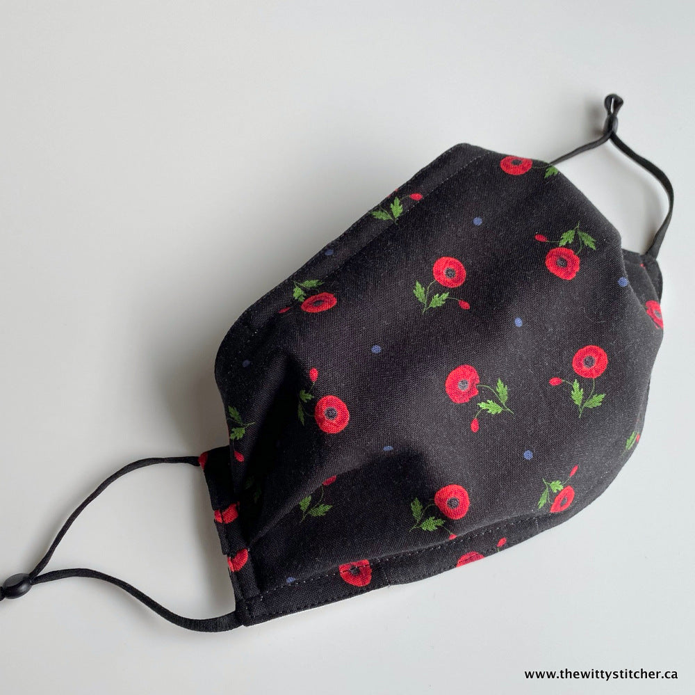 LAST CALL! OH! CANADA! Cotton Face Mask - MINI POPPIES - Only 5 Left!