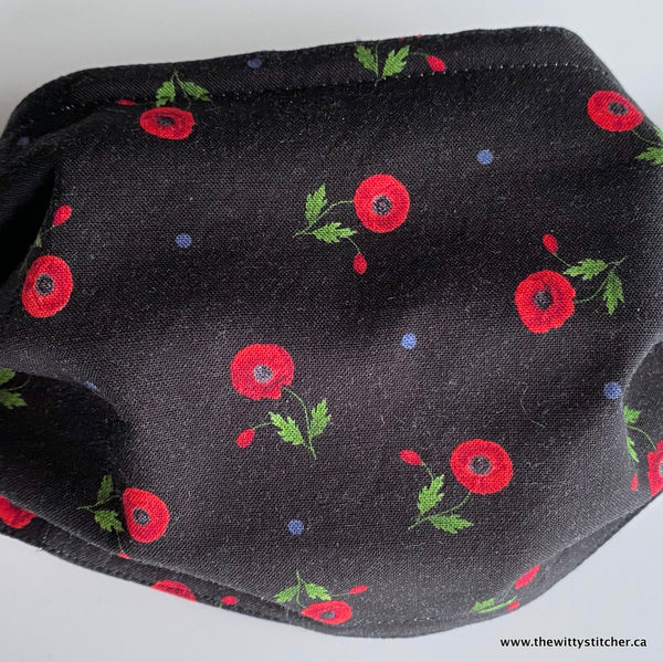 LAST CALL! OH! CANADA! Cotton Face Mask - MINI POPPIES - Only 5 Left!