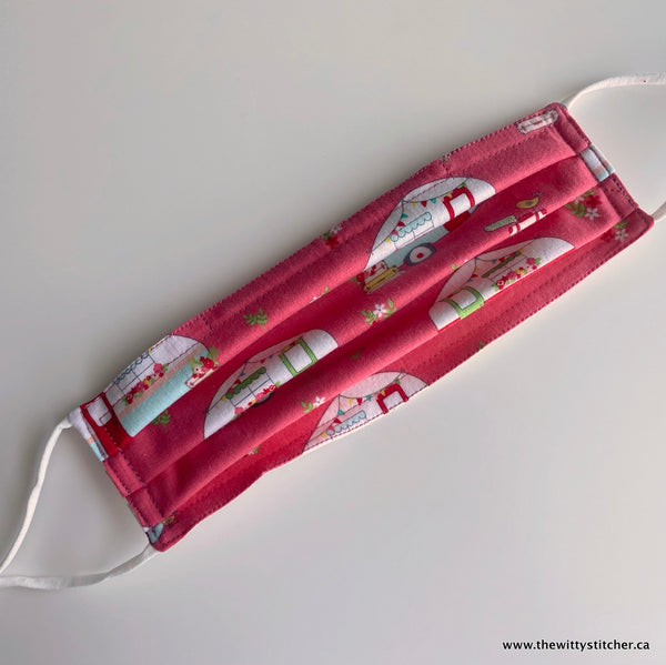 NOVELTY Cotton Face Mask - PINK CAMPERS