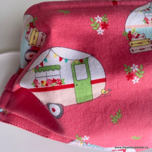 NOVELTY Cotton Face Mask - PINK CAMPERS