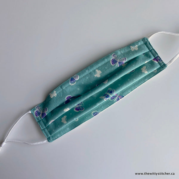 ANIMALS Cotton Face Mask - GLOW-IN-THE-DARK BUTTERFLIES