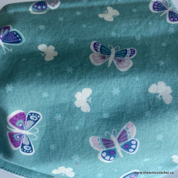 ANIMALS Cotton Face Mask - GLOW-IN-THE-DARK BUTTERFLIES