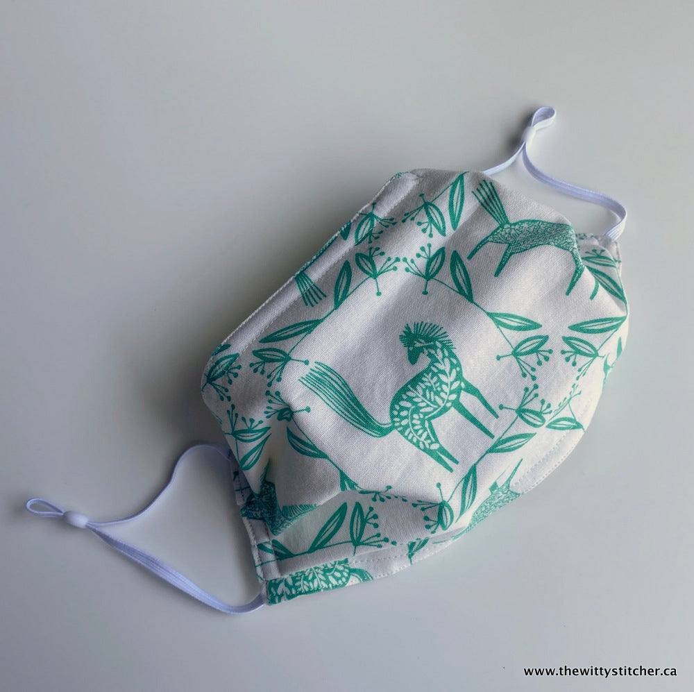 ANIMALS Cotton Face Mask - FOLK HORSES & UNICORNS