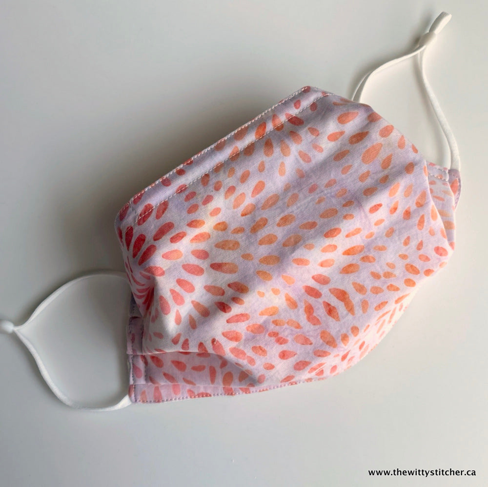 BATIK Cloth Face Mask - PINK-PEACH STARBURST