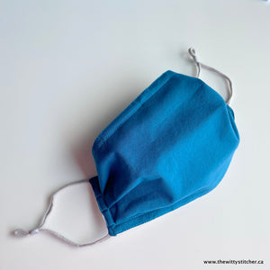 SOLID Cotton Face Mask - TEAL BLUE