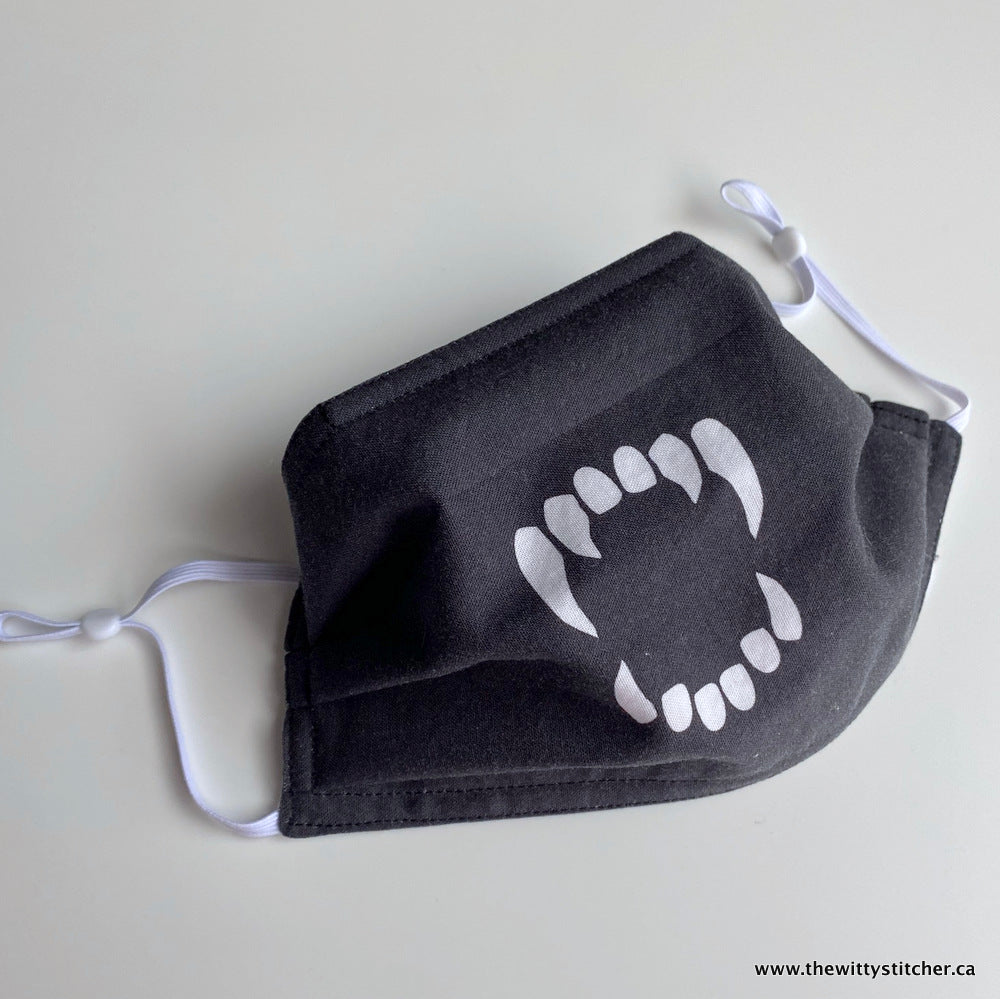 PRE-PRINTED Cotton Face Mask - VAMPIRE TEETH