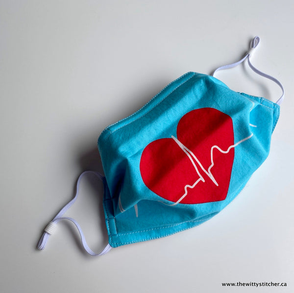 PRE-PRINTED Cotton Face Mask - HEARTBEAT