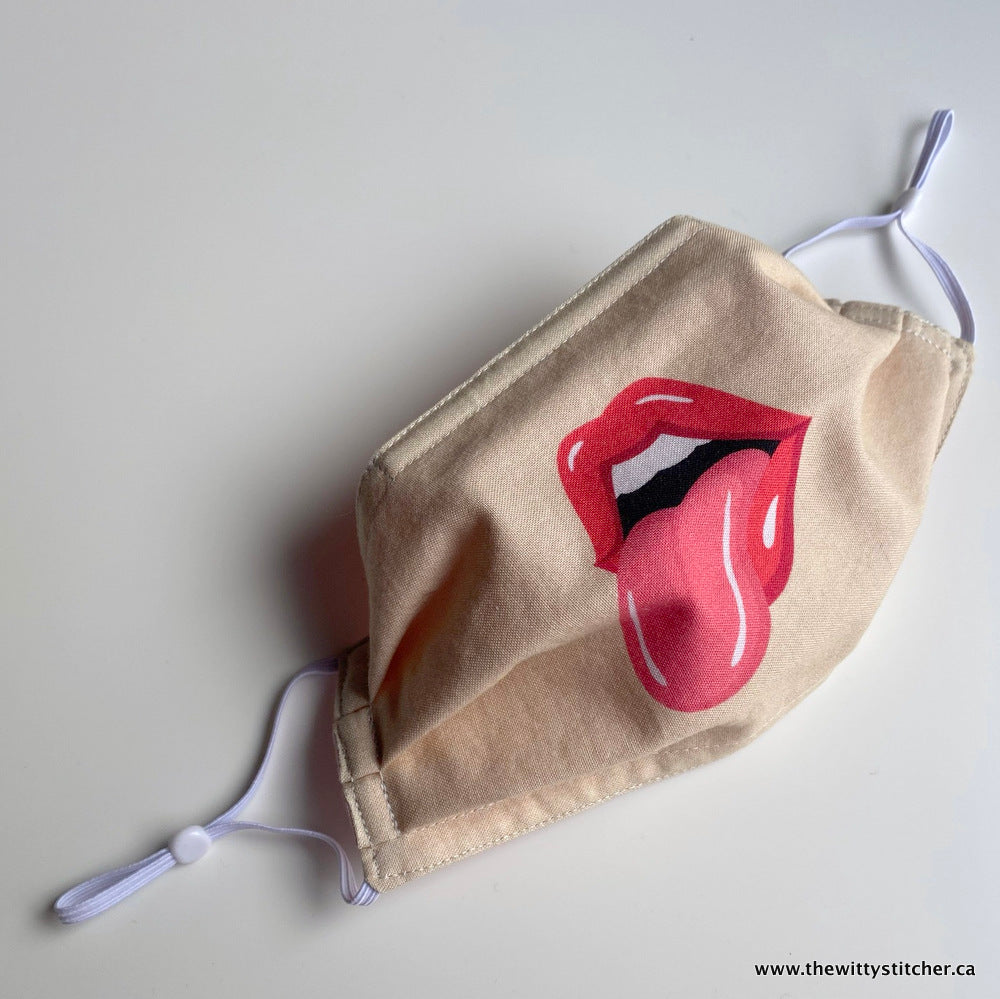 PRE-PRINTED Cotton Face Mask - LIPS & TONGUE