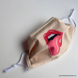 PRE-PRINTED Cotton Face Mask - LIPS & TONGUE
