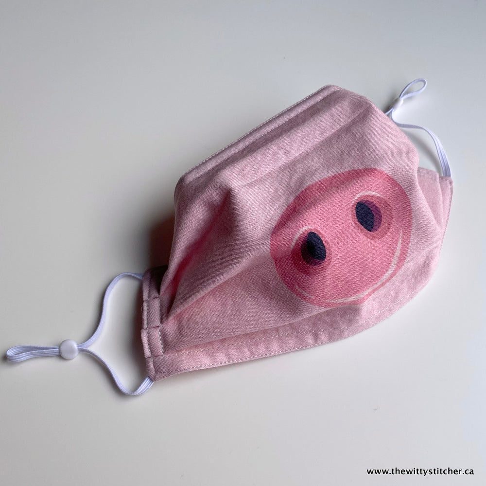 PRE-PRINTED Cotton Face Mask - PINK PIG