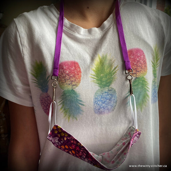 19.5" ADJUSTABLE Face Mask LANYARD - PURPLE