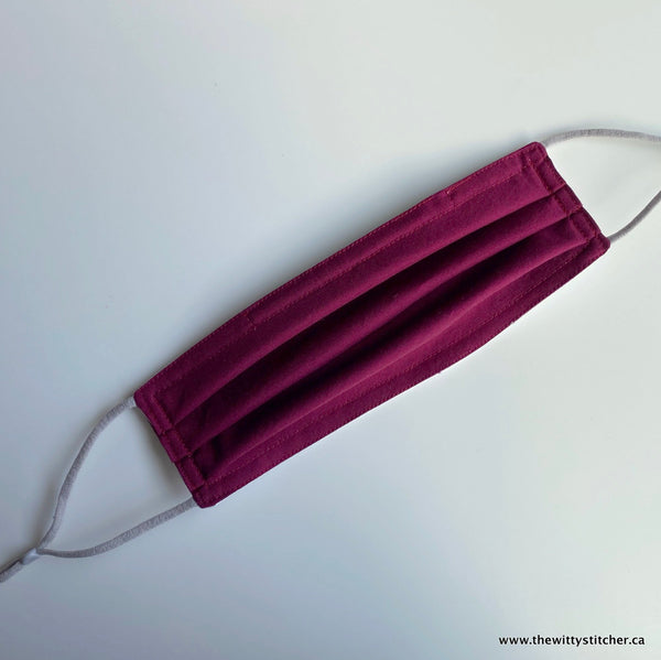 SOLID Cotton Face Mask - MAROON/BORDEAUX