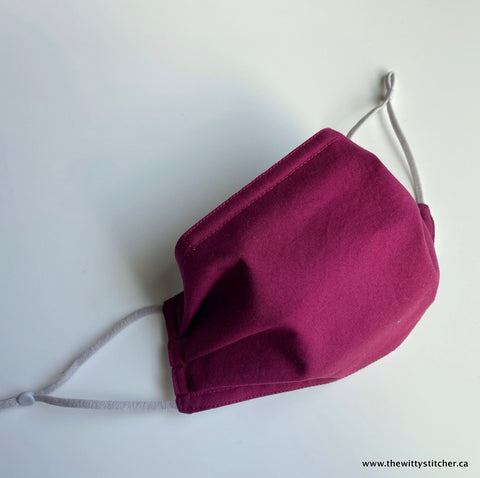 SOLID Cotton Face Mask - MAROON/BORDEAUX