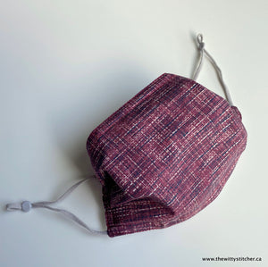 TWEED Cotton Face Mask - MERLOT