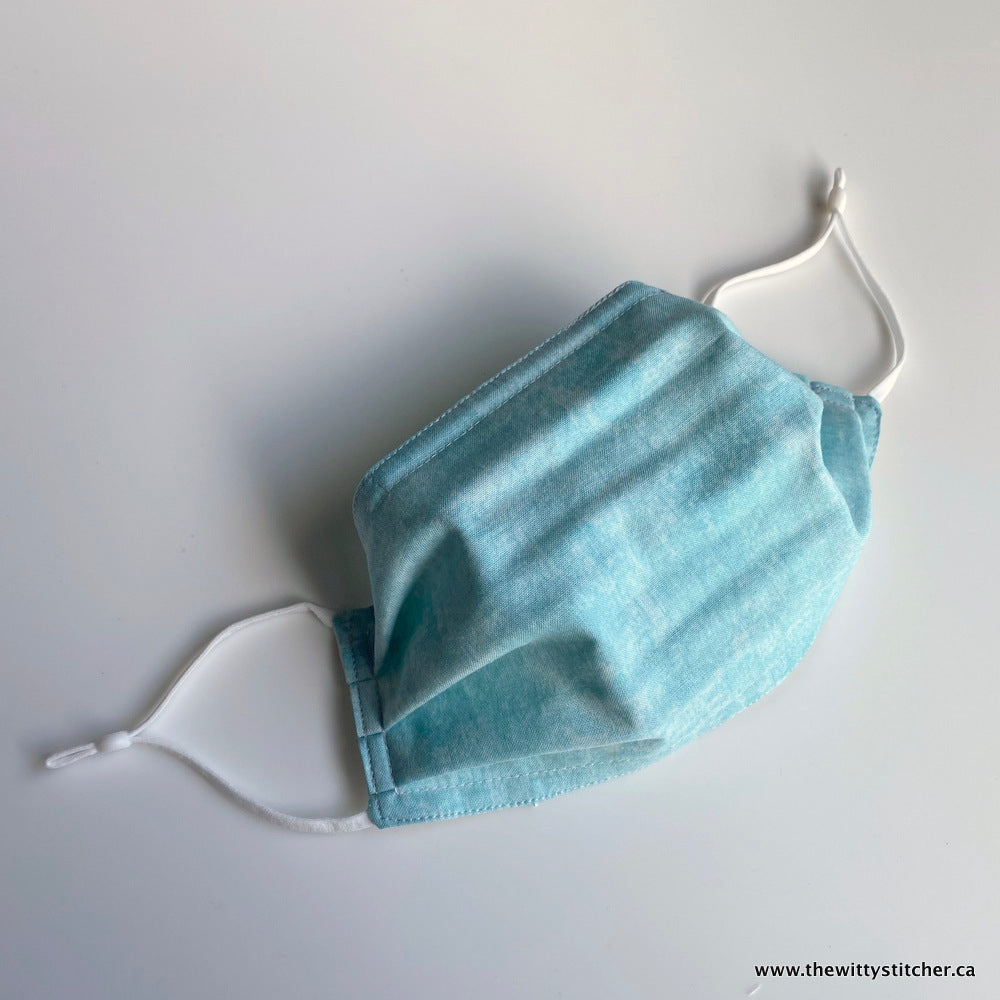 MOTTLED Cotton Face Mask - AQUAMARINE