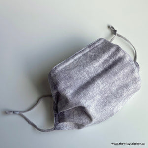 MOTTLED Cotton Face Mask - LIGHT GREY