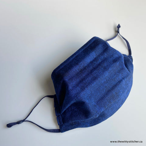 MOTTLED Cotton Face Mask - MIDNIGHT NAVY