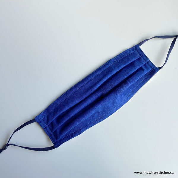 MOTTLED Cotton Face Mask - DARK BLUE