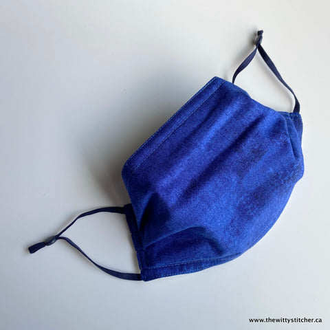 MOTTLED Cotton Face Mask - DARK BLUE