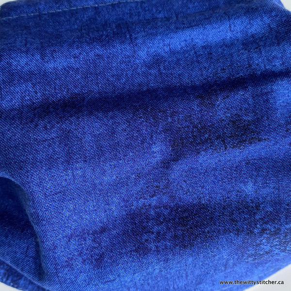 MOTTLED Cotton Face Mask - DARK BLUE