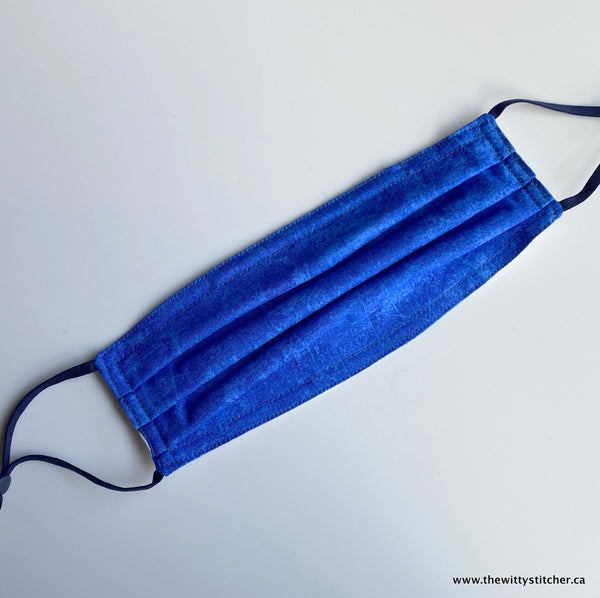 MOTTLED Cotton Face Mask - ROYAL BLUE