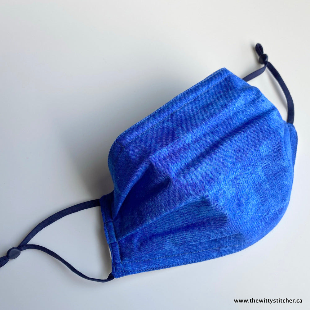 MOTTLED Cotton Face Mask - ROYAL BLUE
