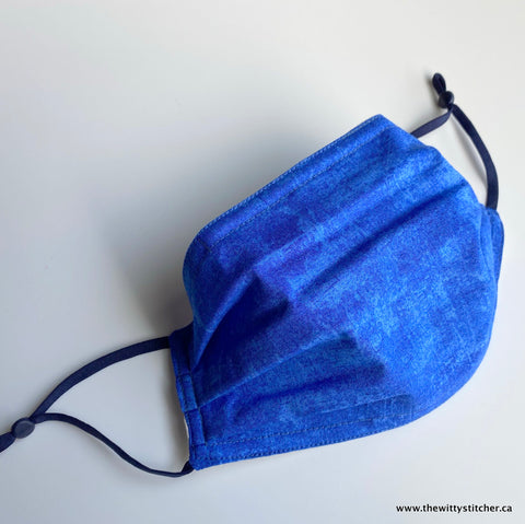 MOTTLED Cotton Face Mask - ROYAL BLUE