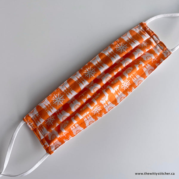 ANIMALS Cotton Face Mask - ORANGE LLAMAS