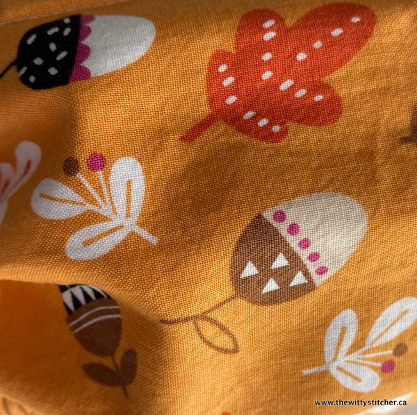 SEASONS Cotton Face Mask - ORANGE ACORNS