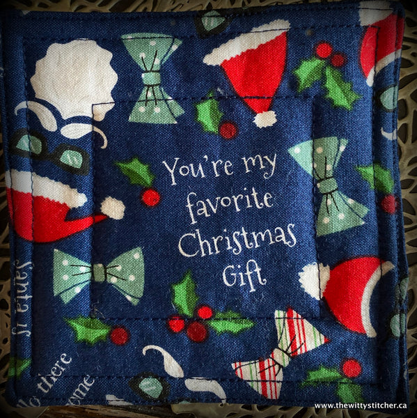 Reversible Quilted Cotton Coaster Sets - NAUGHTY or NICE?