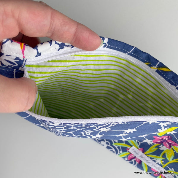 Face Mask & Zippered Pouch Set #1 - BLUE FLORAL LACE