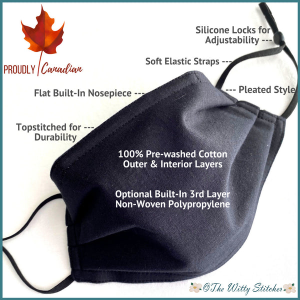 OH! CANADA! Cotton Face Mask - BLUE MINI MAPLE LEAVES