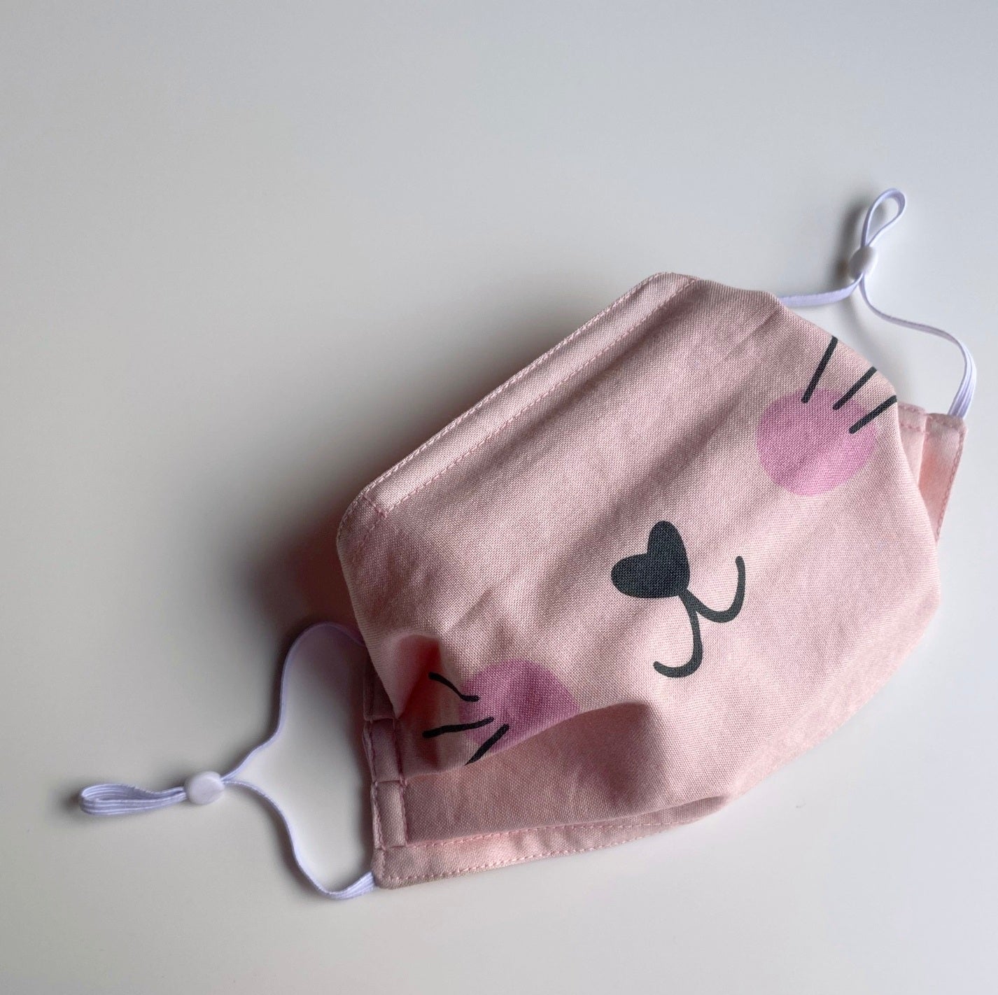 PRE-PRINTED Cotton Face Mask - PINK KITTEN