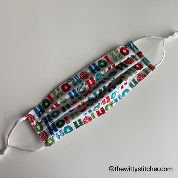 LAST CALL! HOLIDAY Cotton Face Mask - HO HO HO! - Only 3 Left!