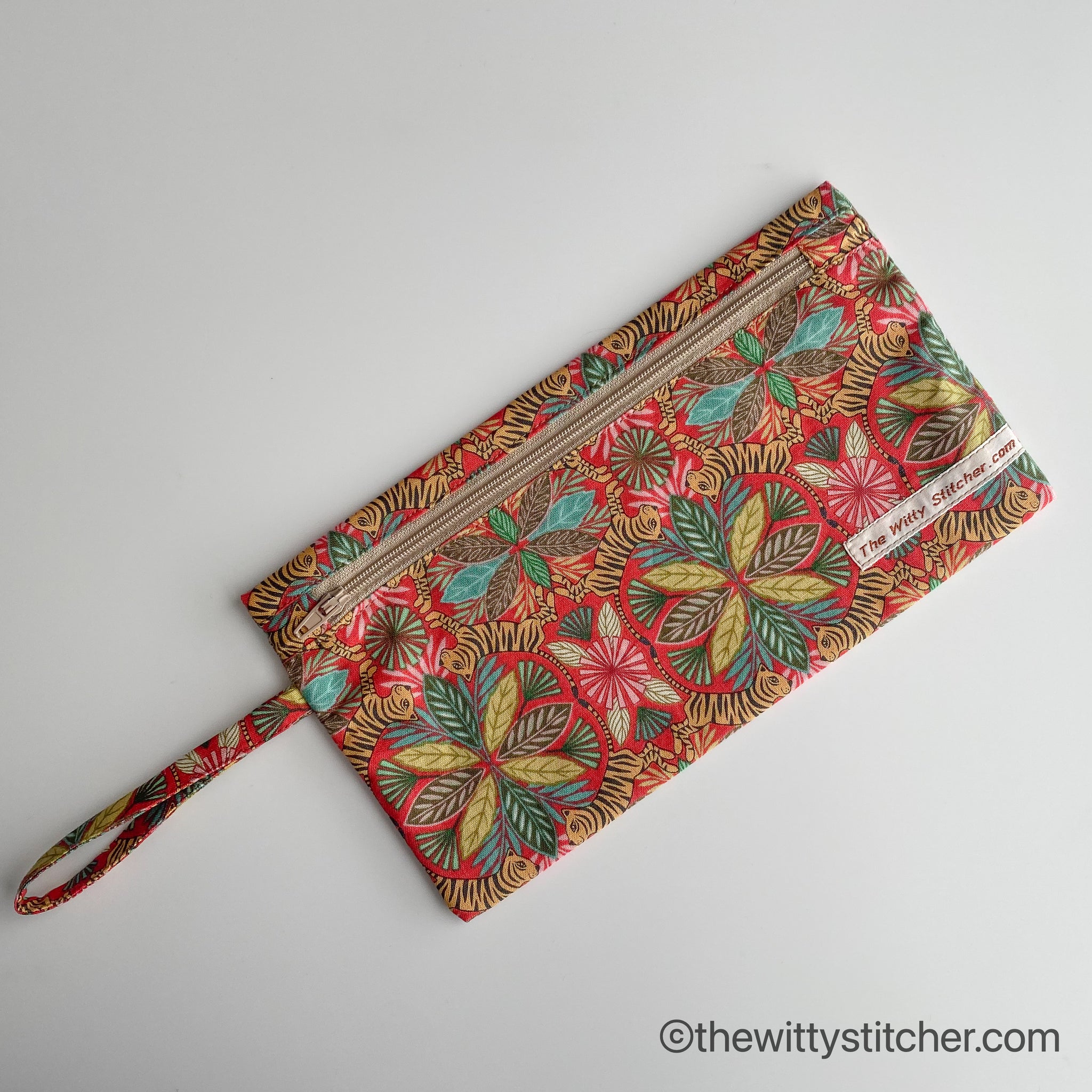 Zippered Fabric Pouch - TIGER LILIES