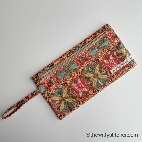 Zippered Fabric Pouch - TIGER LILIES