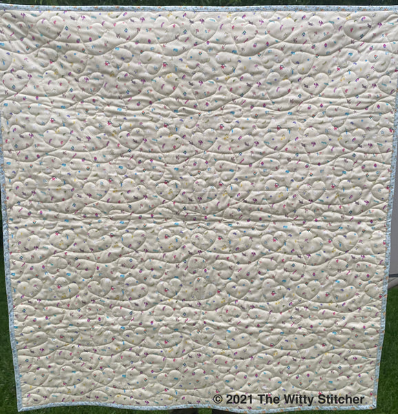 Baby Quilt for Sale - TILDA'S HEARTS - Embroidered Label Included!