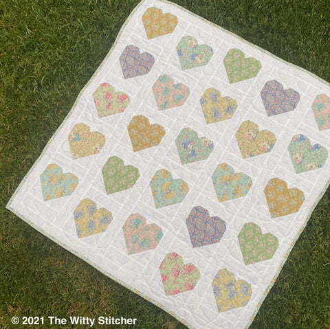 Baby Quilt for Sale - TILDA'S HEARTS - Embroidered Label Included!