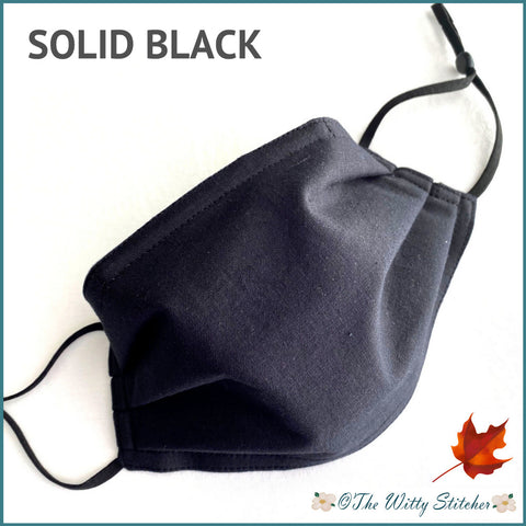 SOLID Cotton Face Mask - BLACK