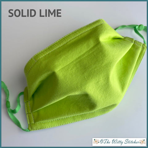 SOLID Cotton Face Mask - LIME