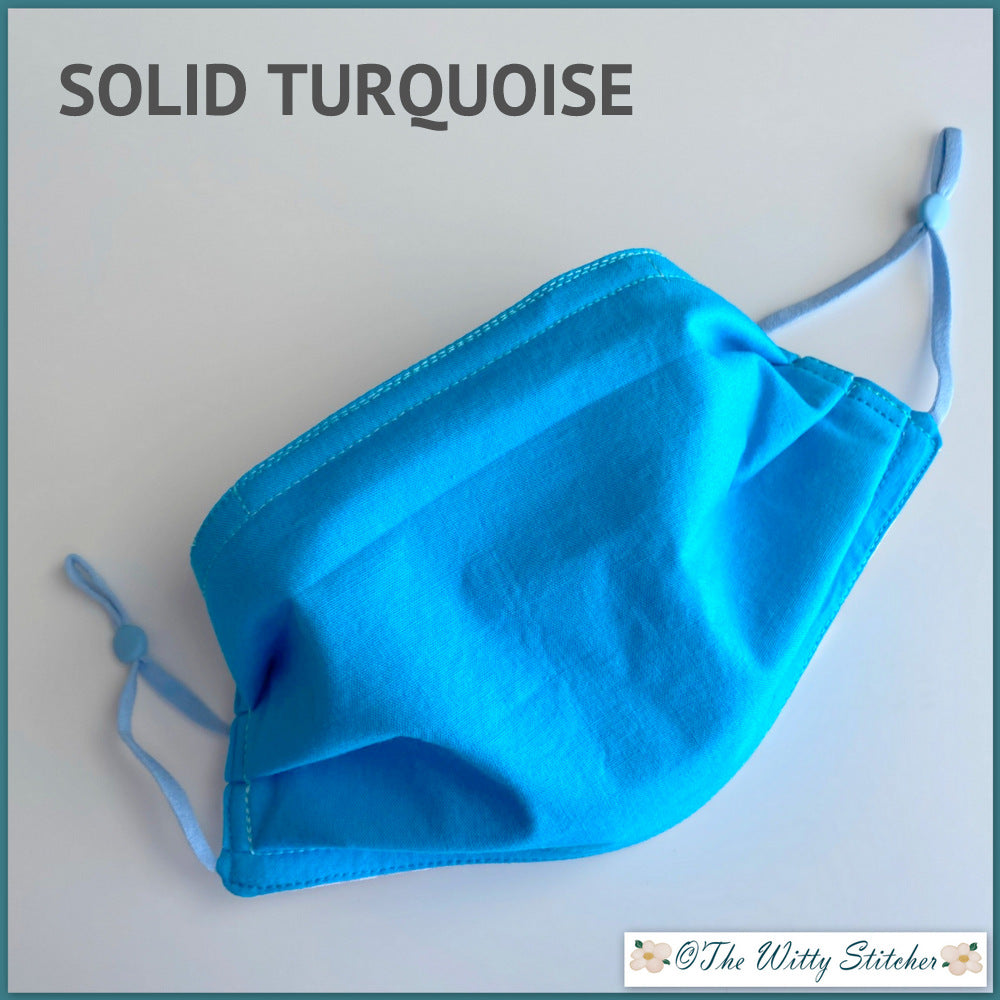 SOLID Cotton Face Mask - TURQUOISE